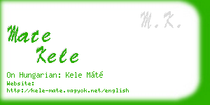 mate kele business card