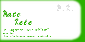 mate kele business card